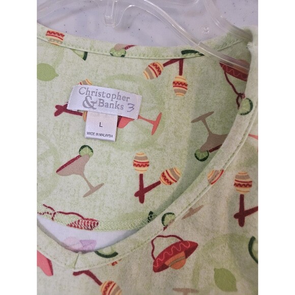 Christopher Banks Margarita Shirt Large Cinco De Mayo Green Tacos Burritos L - Picture 3 of 7